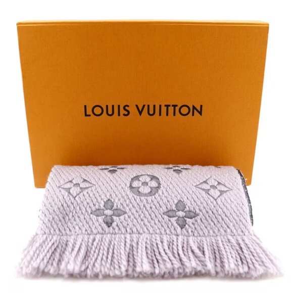LOUIS VUITTON Escalp Logo Mania Scarf Griperles gray wool/silk unisex - Picture 1 of 6